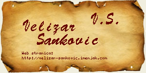 Velizar Sanković vizit kartica